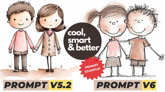 Midjourney v6 Prompting, How to make Midjourney sketch style, comparison v6 vs v5