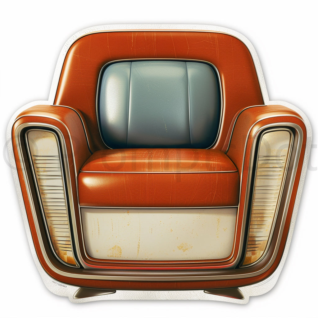 futuristic sofa 1950s Retro Vintage Stickers