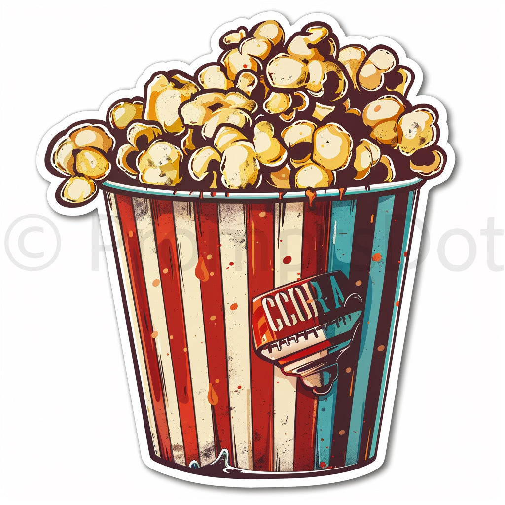 pop corn cinema 1950s Retro Vintage Stickers