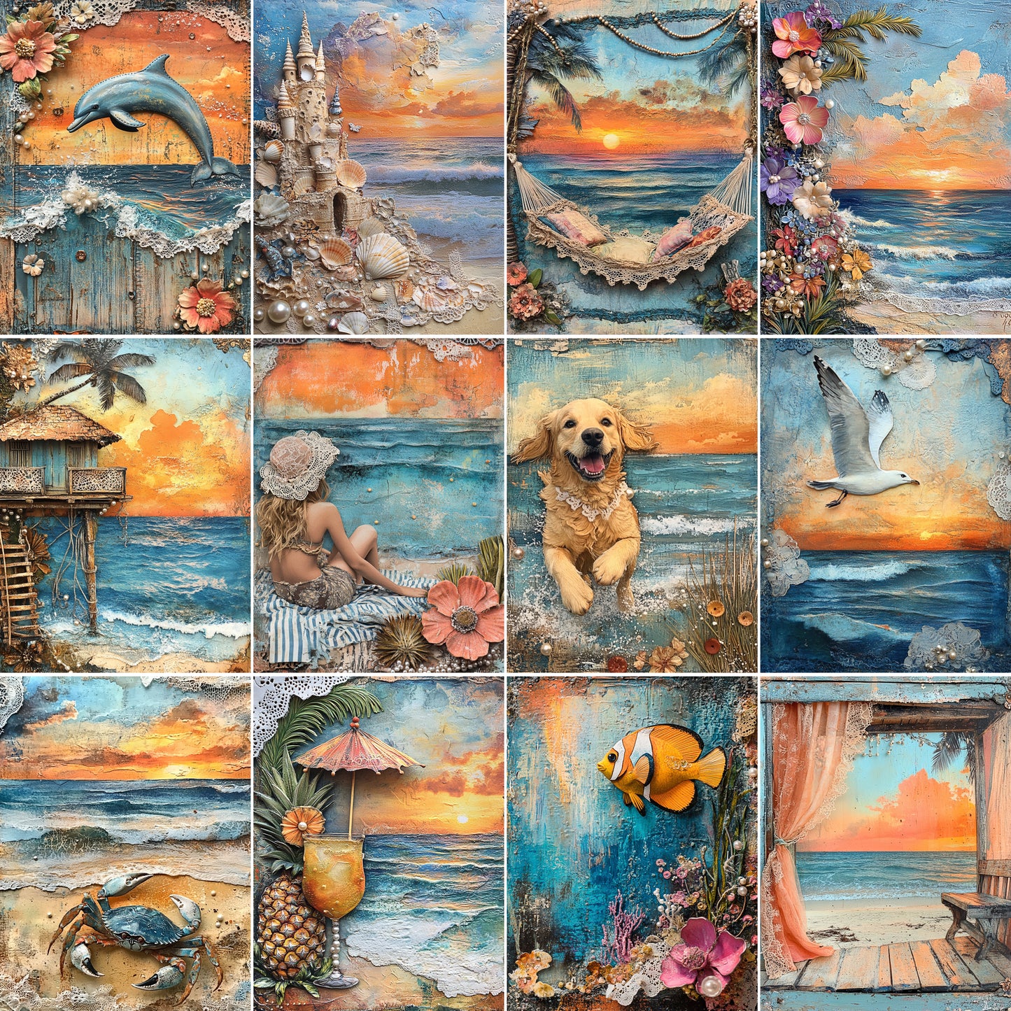 Midjourney Prompts for A Warm Sunset in the Beach Ephemera