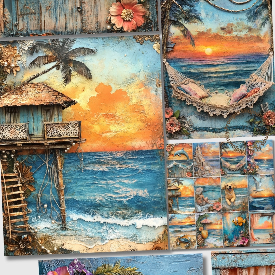 Midjourney Prompts for A Warm Sunset in the Beach Ephemera