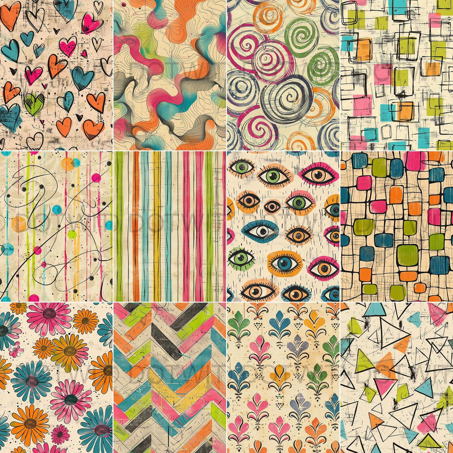 Abstract Ephemera Seamless Patterns
