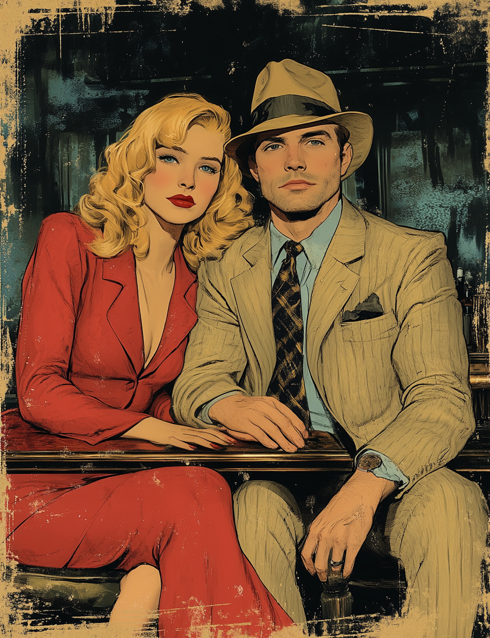 Midjourney Prompts for American Crime Couple Junk Journal Kit
