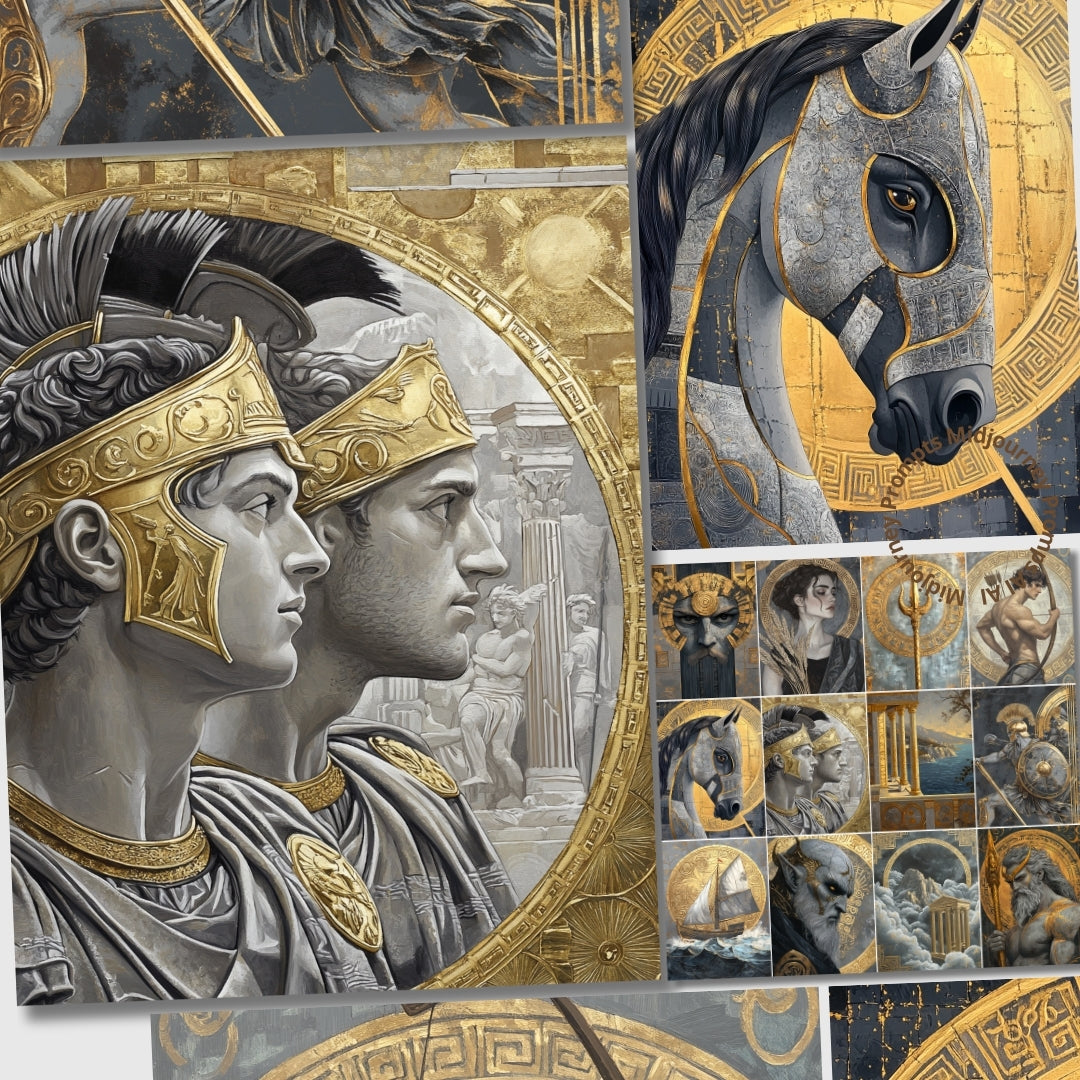 Midjourney Prompts for Gods and Life of Ancient Greece Junk Journals