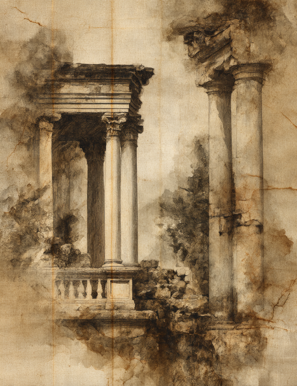 Midjourney V 7 Prompts for Antique Rice Paper Printable Pages