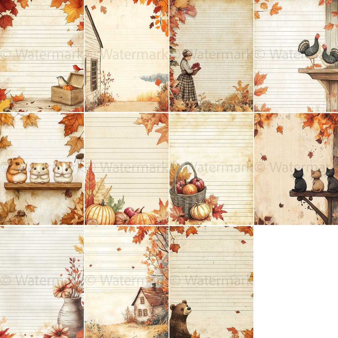 46 Lined Pages Thanksgiving Fall Junk Journal