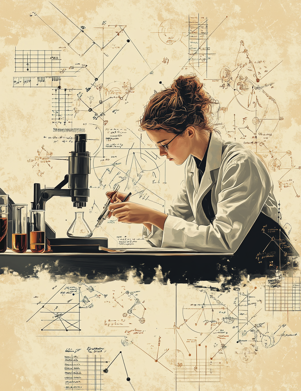 a scientist working in her lab
