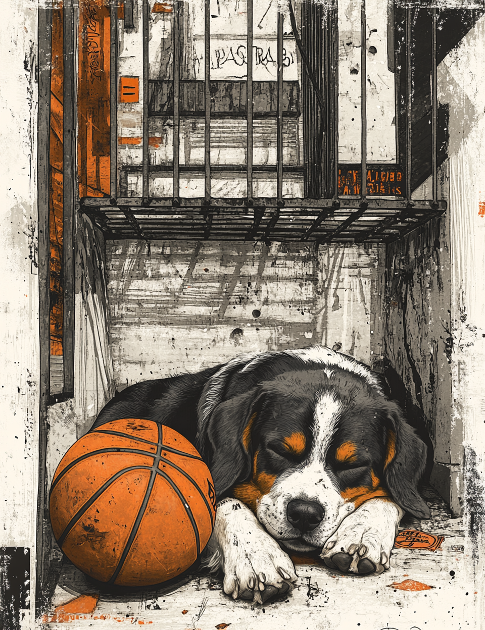 Midjourney V 6.1 Prompts for Basketball Grunge Junk Journal