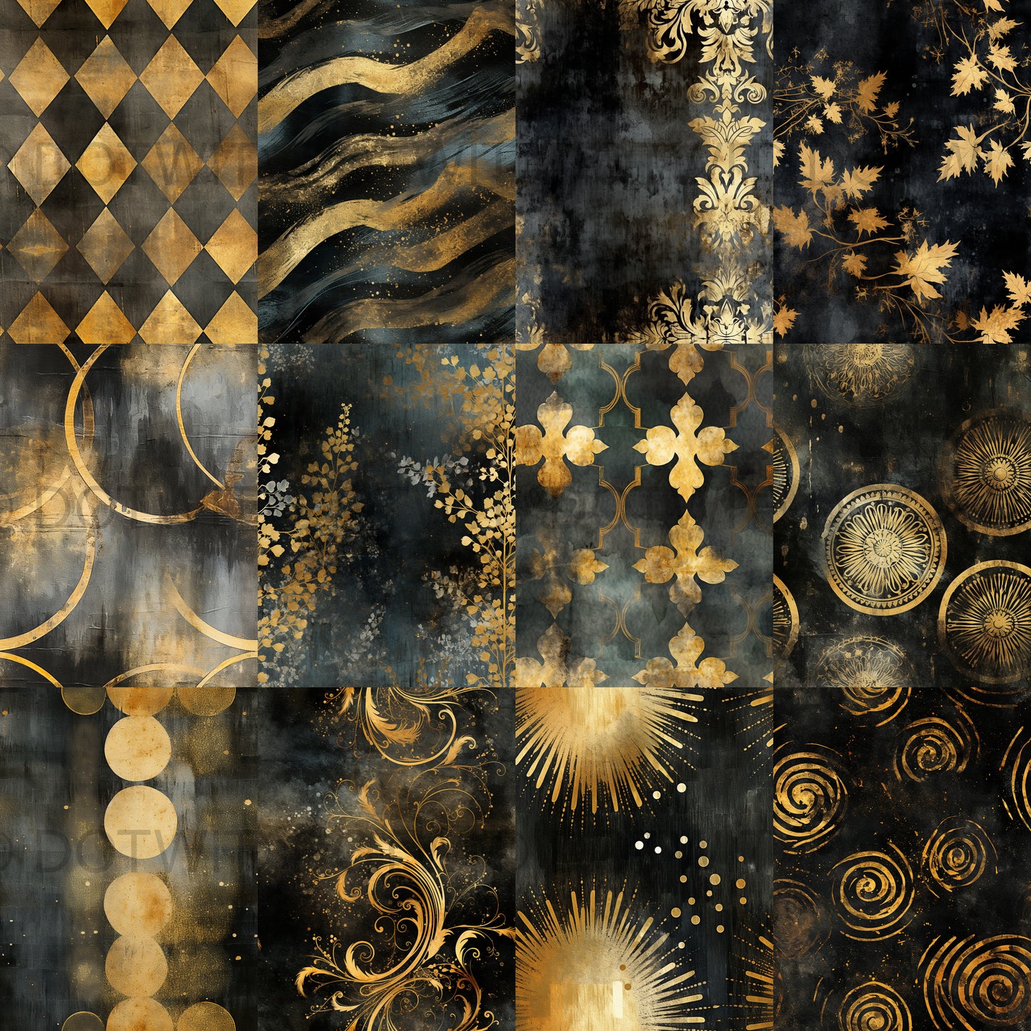 Black Journal Seamless Digital Papers