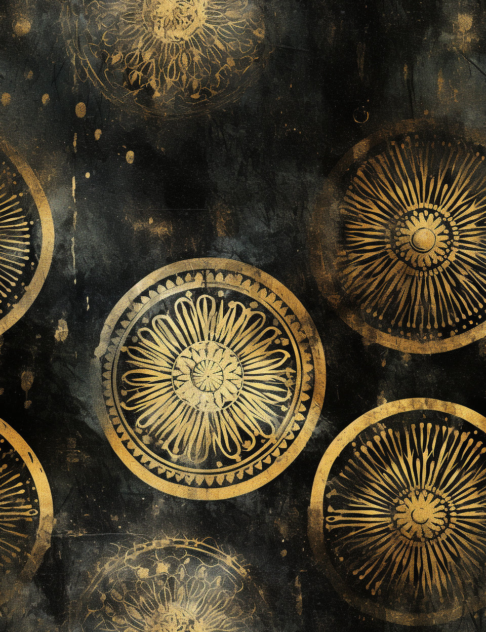 circles Black Journal Seamless Digital Papers