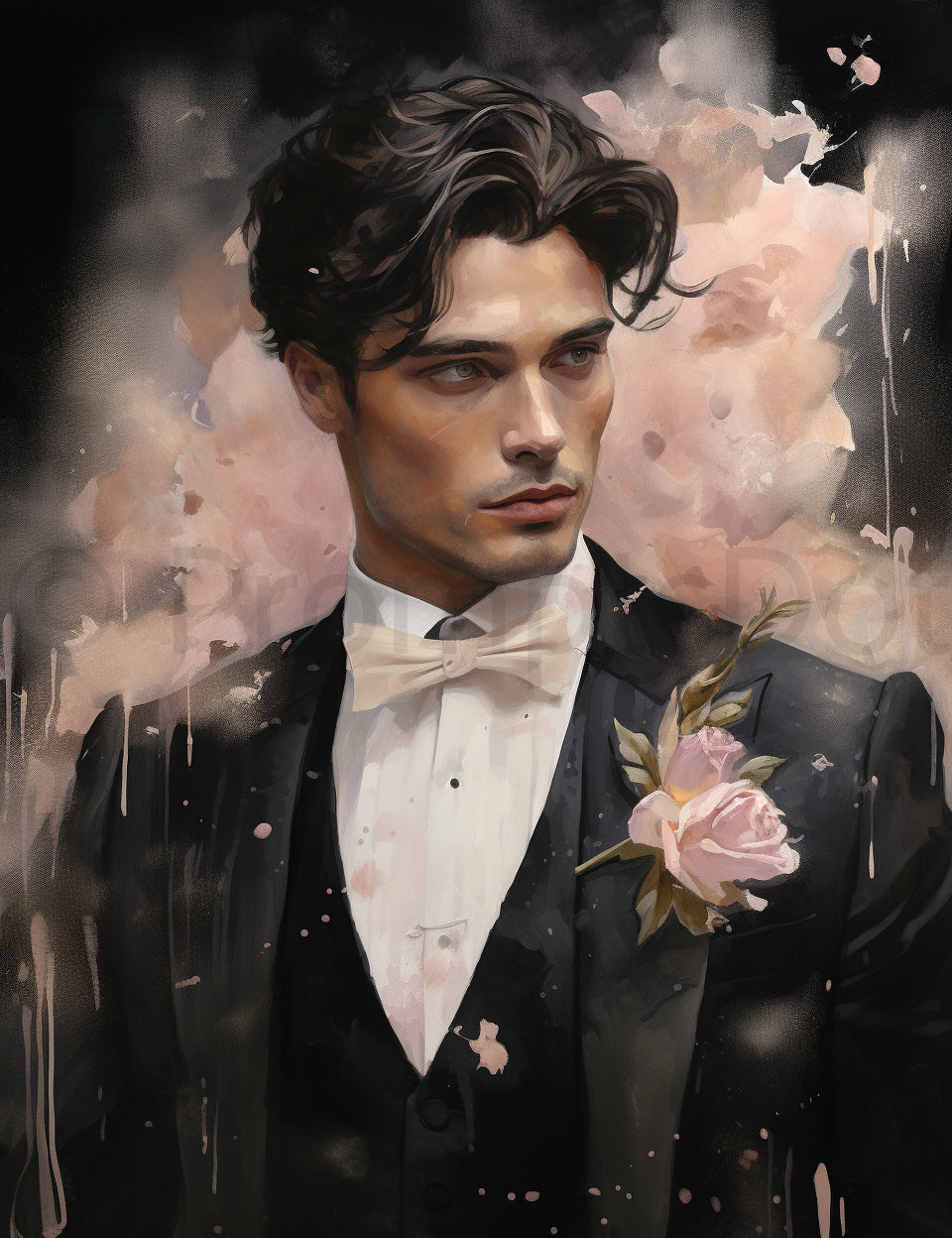 handsome man ephemera digital download