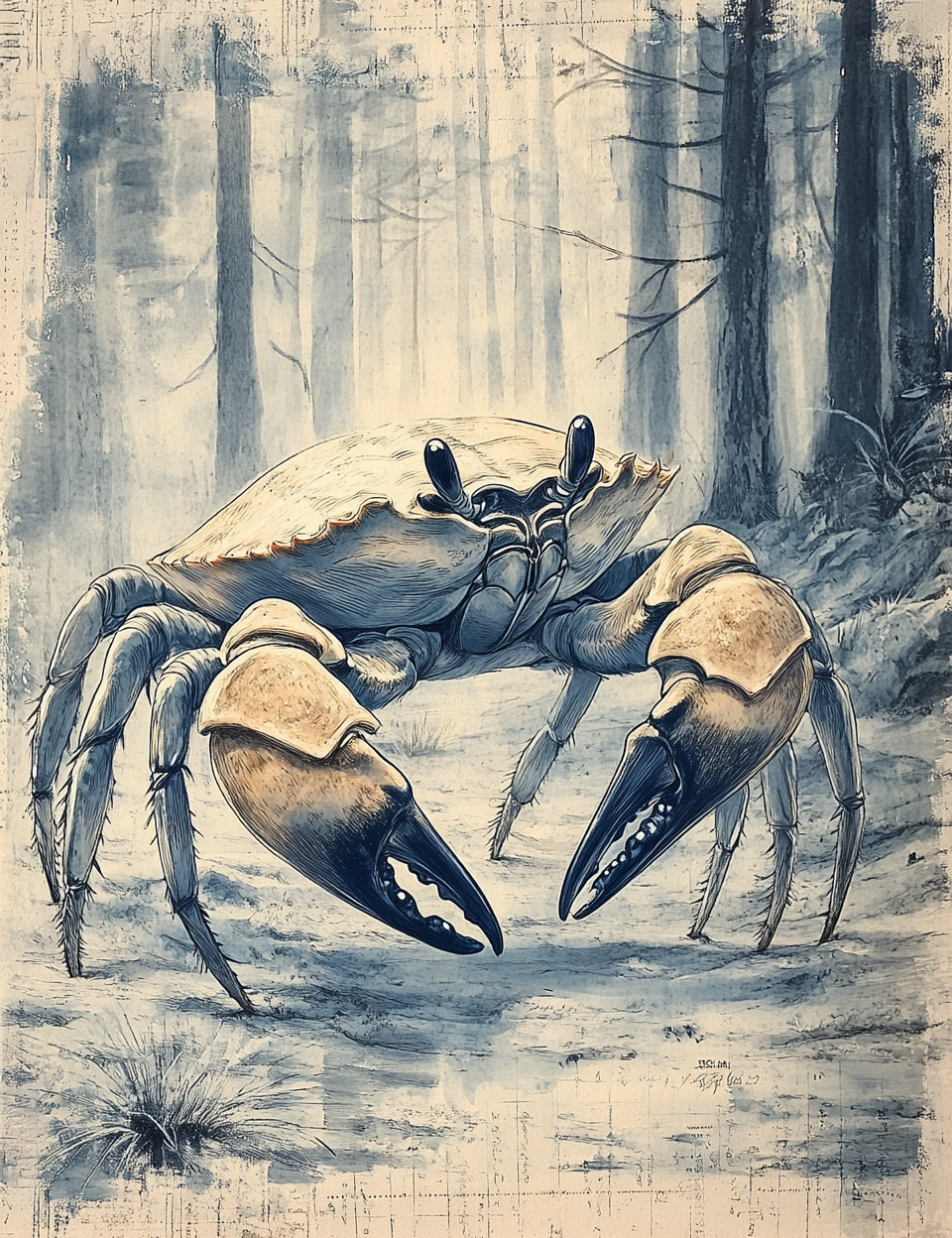 Midjourney V 6.1 Prompts for Blue Famous Animals Botanical Pages