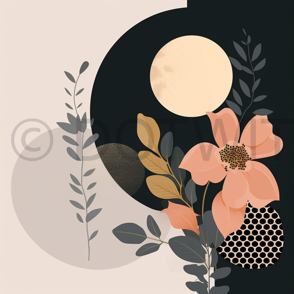 minimalist flower painting boho art Boho Art Prints Minimalist Digital Art Pillows and Midjourney Prompt