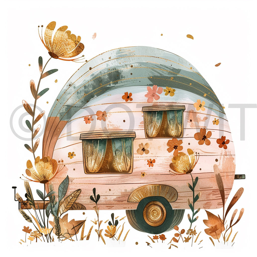 caravan Spiritual Boho Watercolor