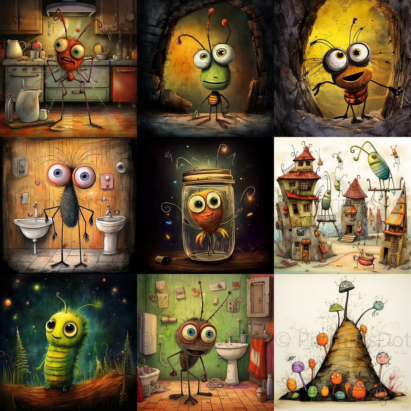 Midjourney Prompt Bugs Illustrations For Childrens Books