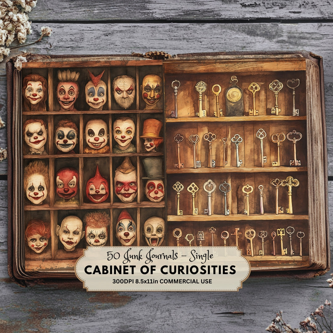50 Cabinet of Curiosities Junk Journal Kit