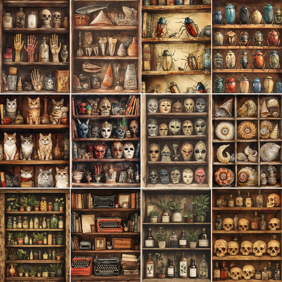 50 Cabinet of Curiosities Junk Journal Kit