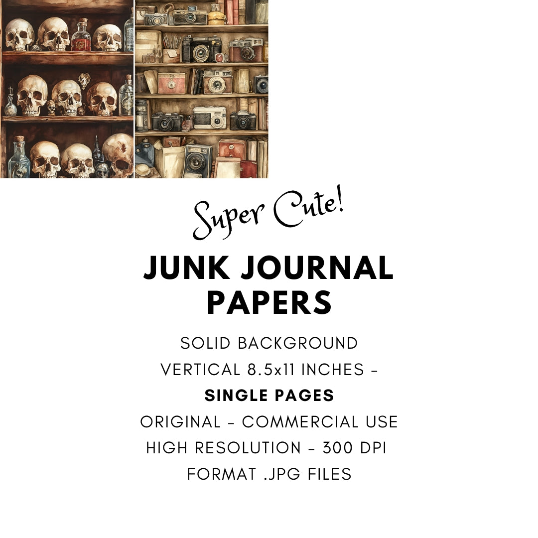 50 Cabinet of Curiosities Junk Journal Kit