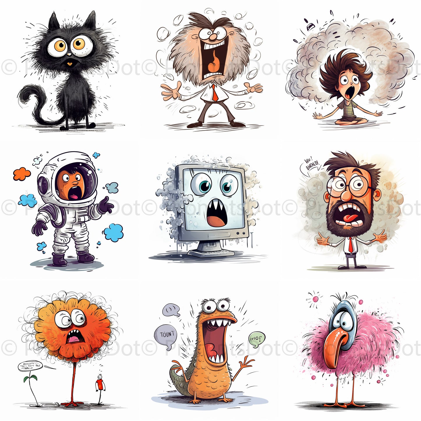 Midjourney Prompt Cartoon Tshirt Designs Funny Cliparts