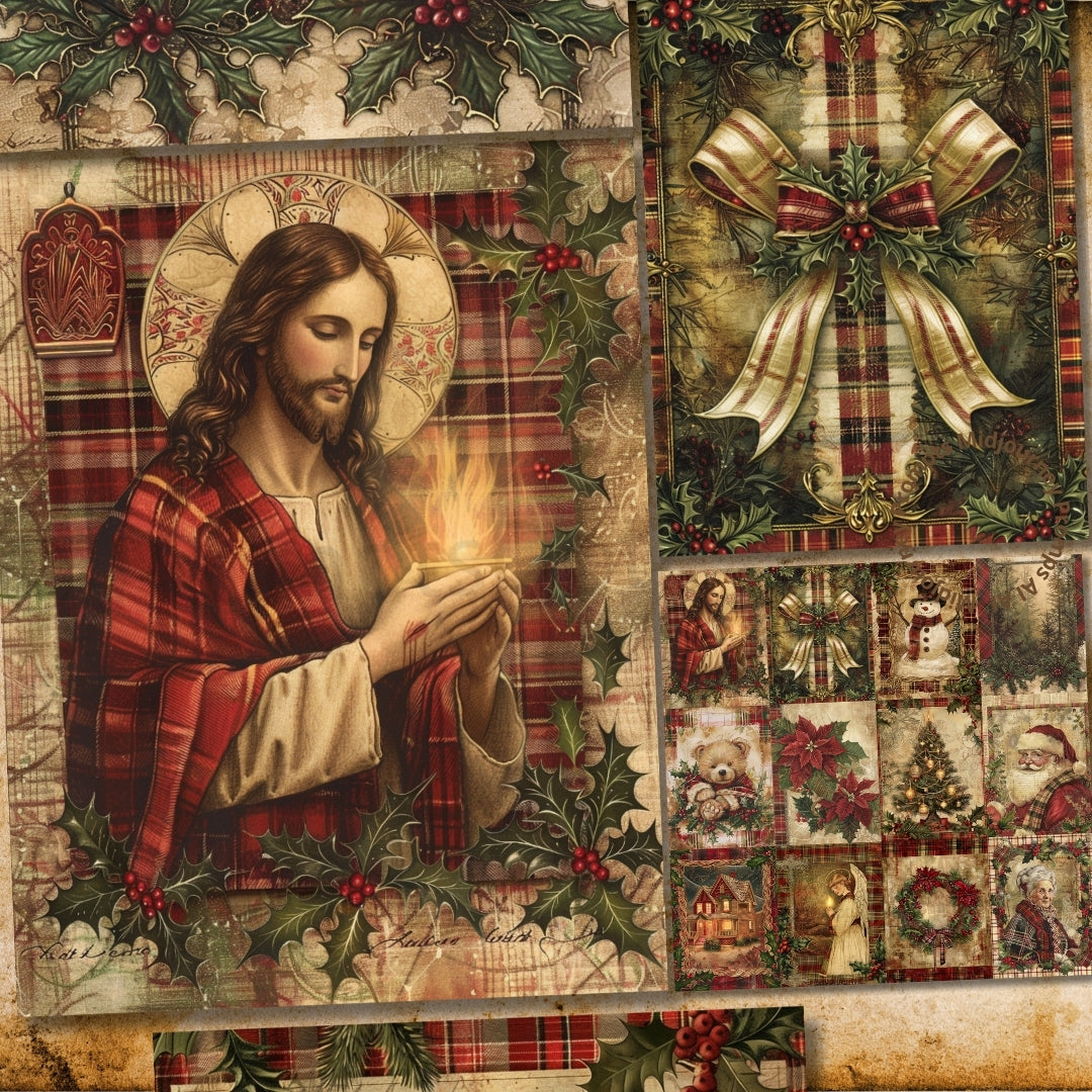 Midjourney Prompts For Christmas Junk Journal Pages