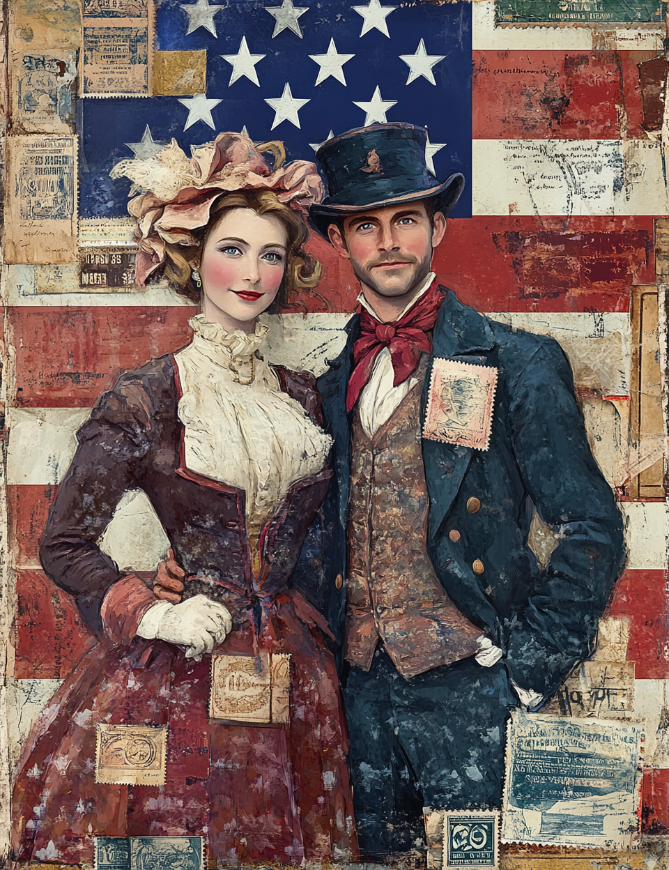 Midjourney V 6.1 Prompts for Classic 4th of July Collage USA Flag