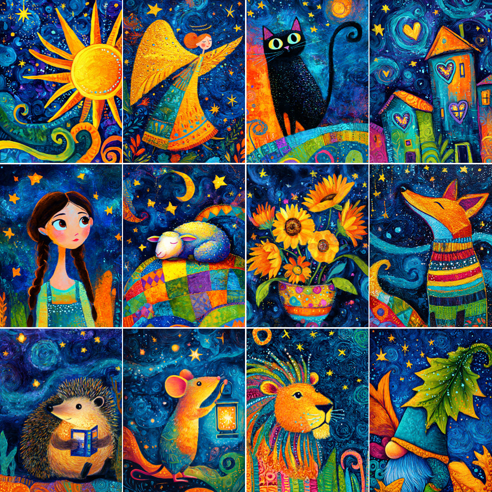 Midjourney V7 Prompts for Colorful Children Book Cute Art for Kids