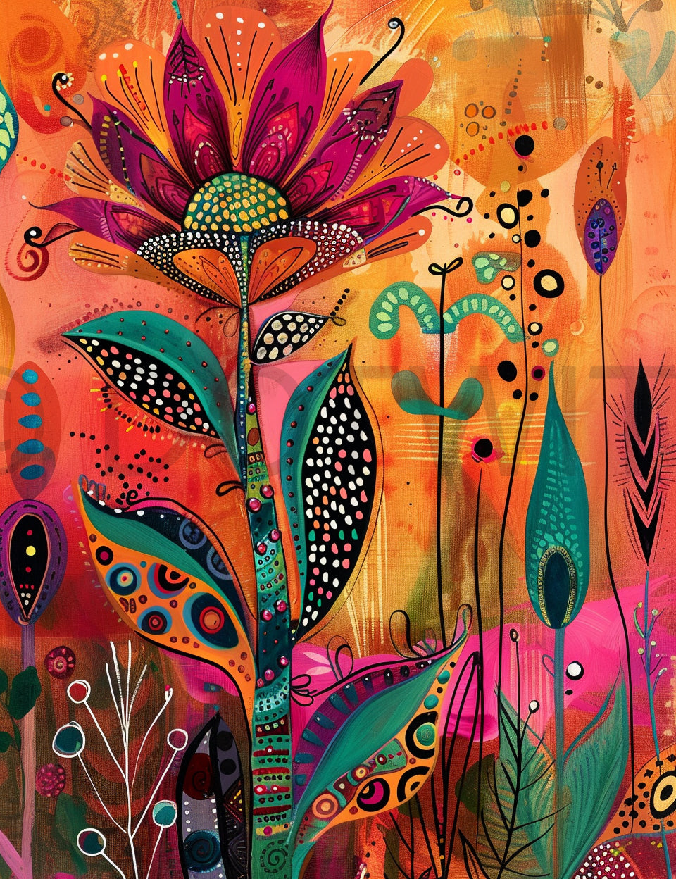 flower Spring Floral Colorful Illustrations