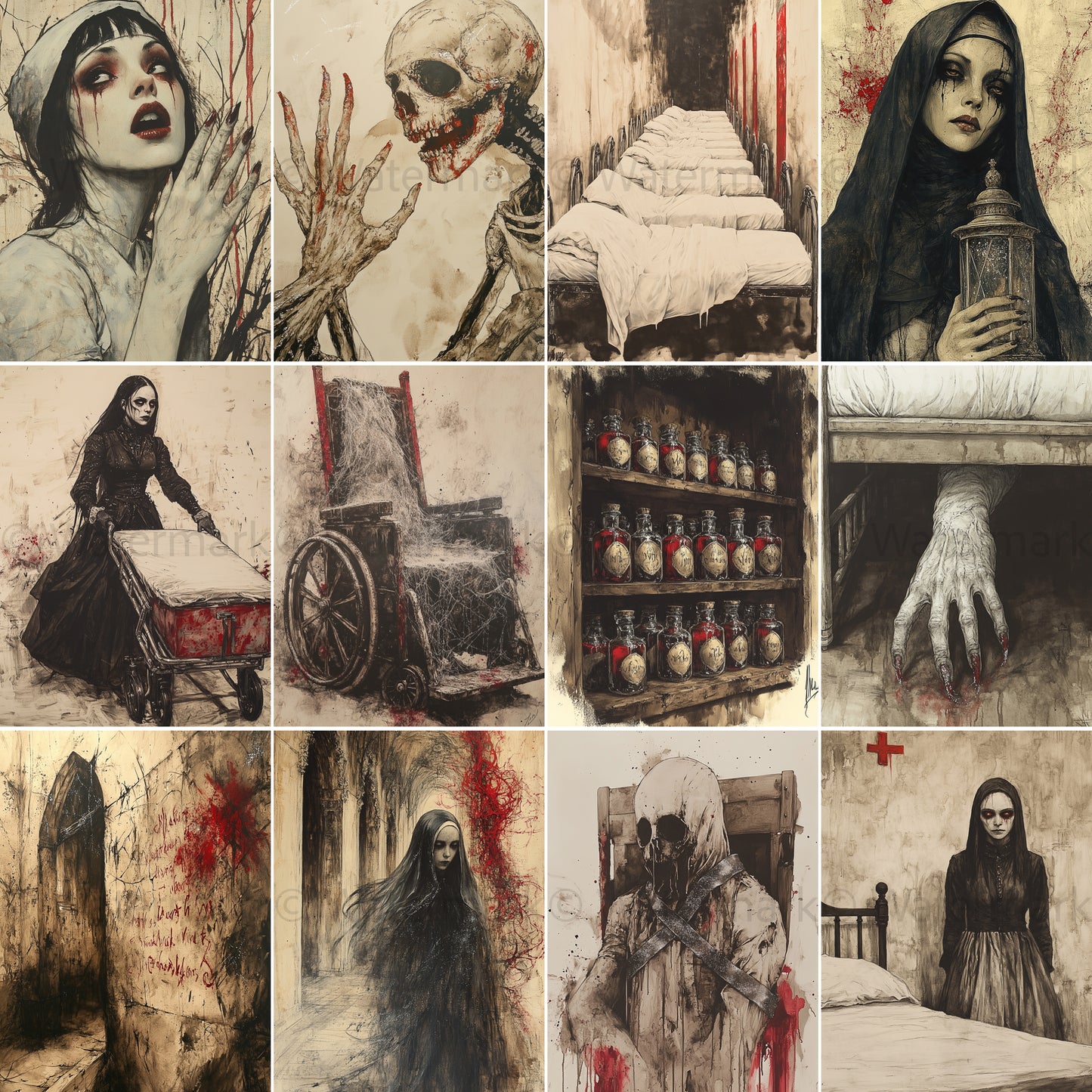 Midjourney Prompts for Convent of the Forsaken Nun Junk Journals