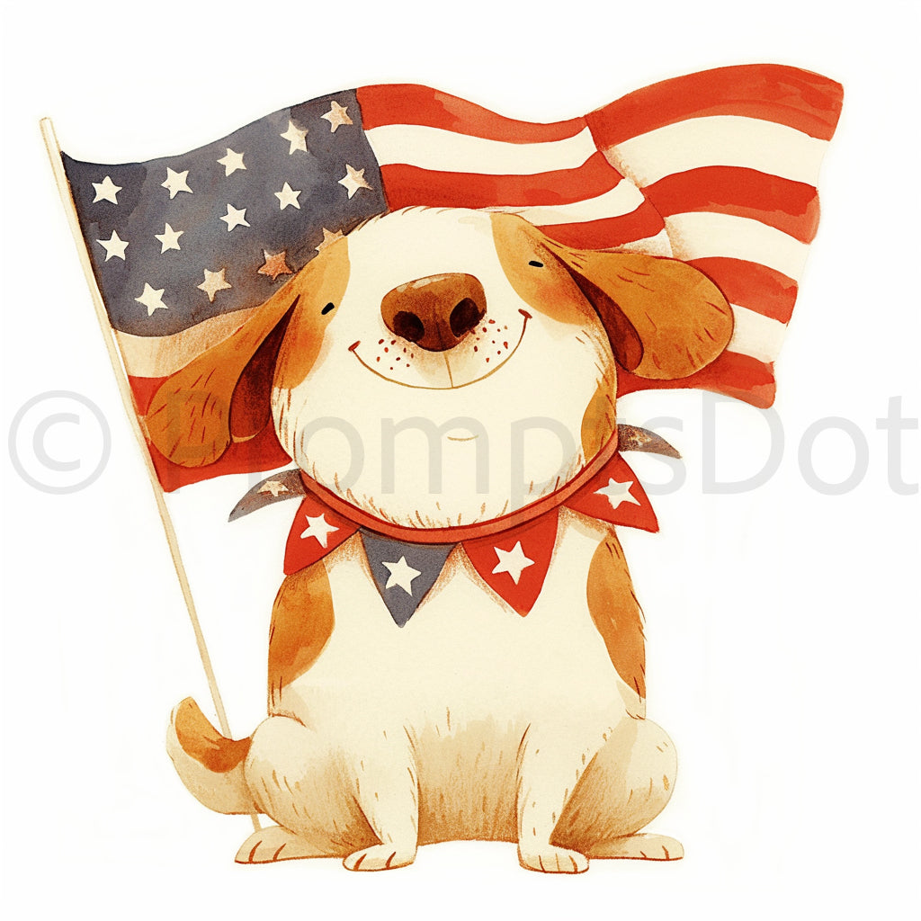 dog Coquette 4th Of July Clipart Midjourney Prompts