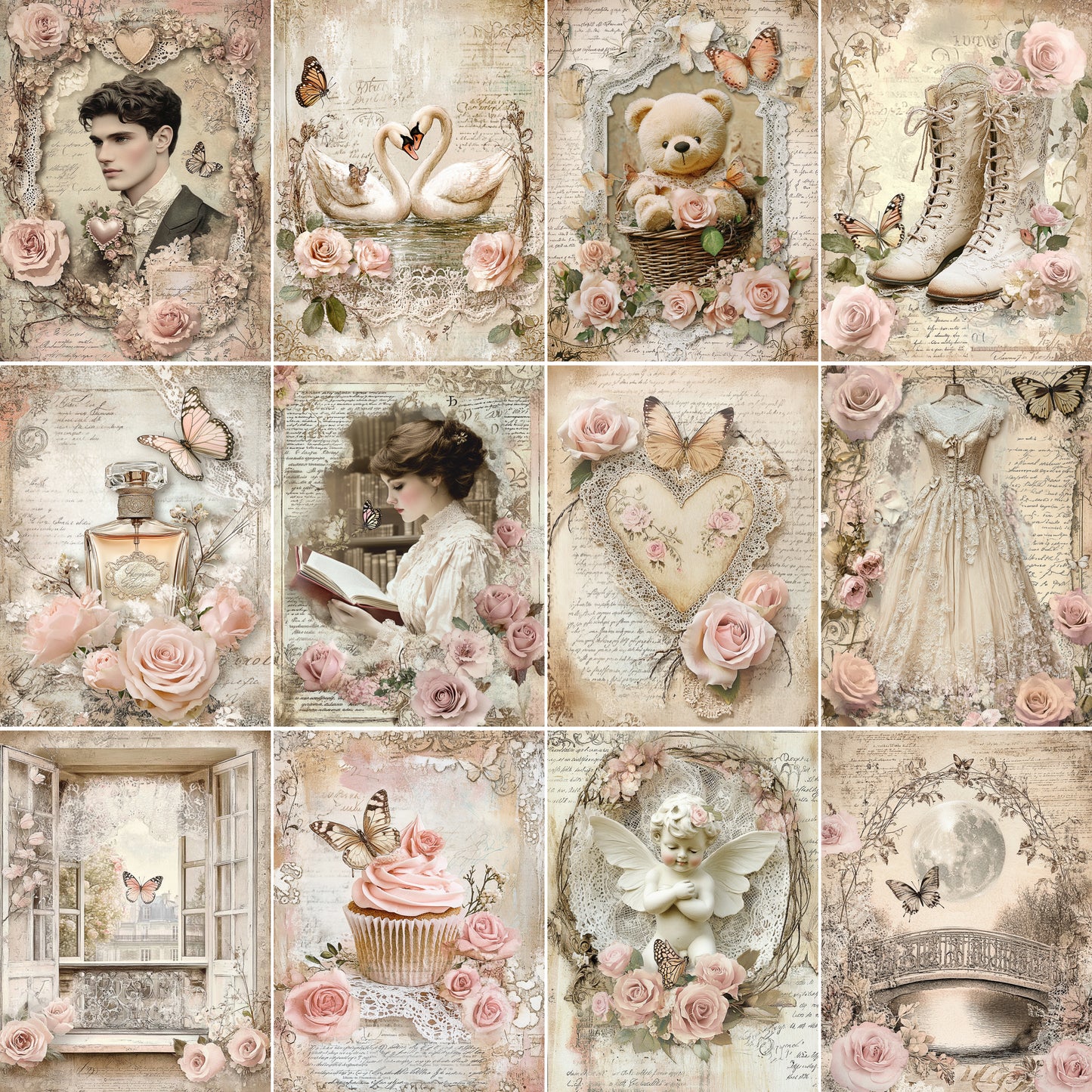 Midjourney Prompts for Coquette Valentines Printable Papers