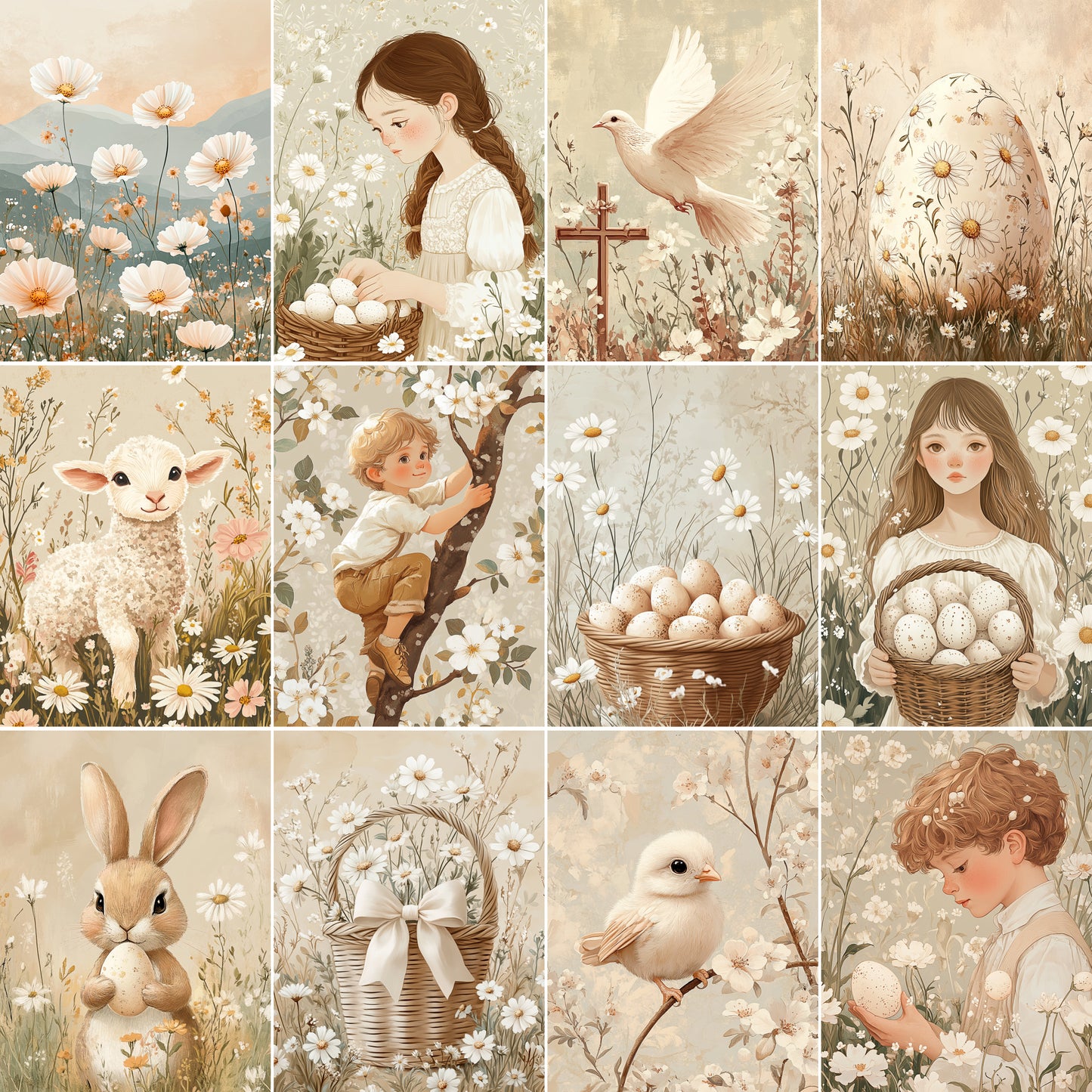 Midjourney Prompts for Country Farmhouse Easter Spring Junk Journals