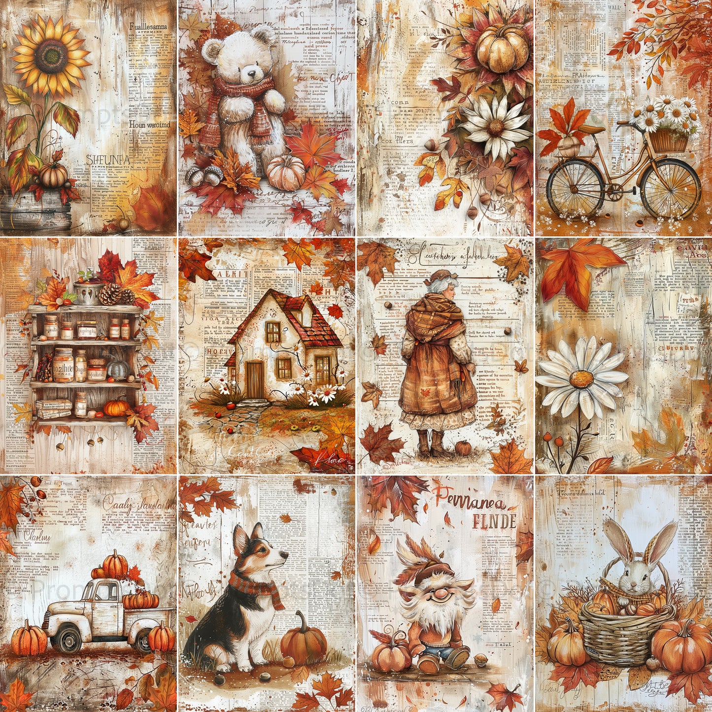 Midjourney Prompts For Cozy Autumn Scrapbooking Papers
