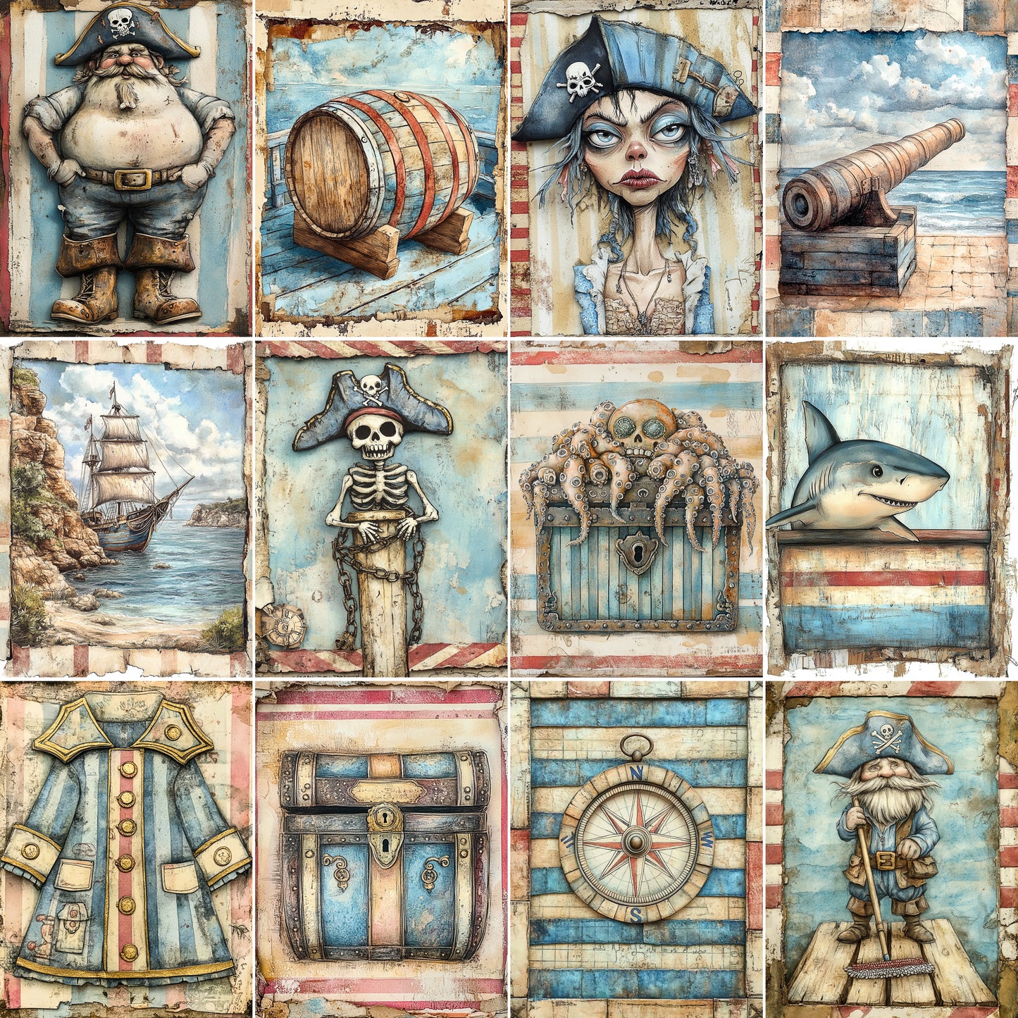 Midjourney Prompts for Cute Childrens Pirate Page Illustrations