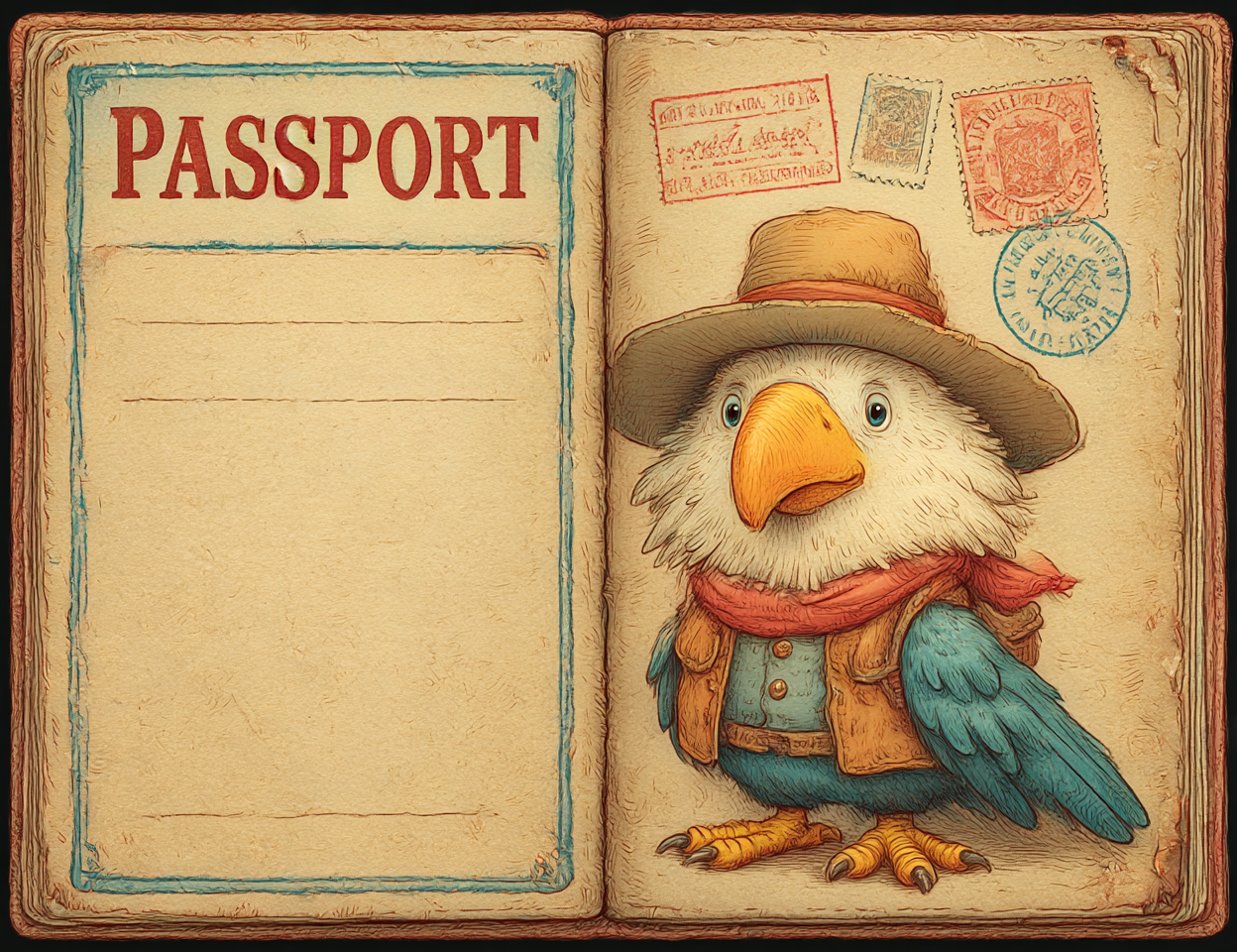 Midjourney V7 Prompts for Cute Explorers Travel Animals Passports