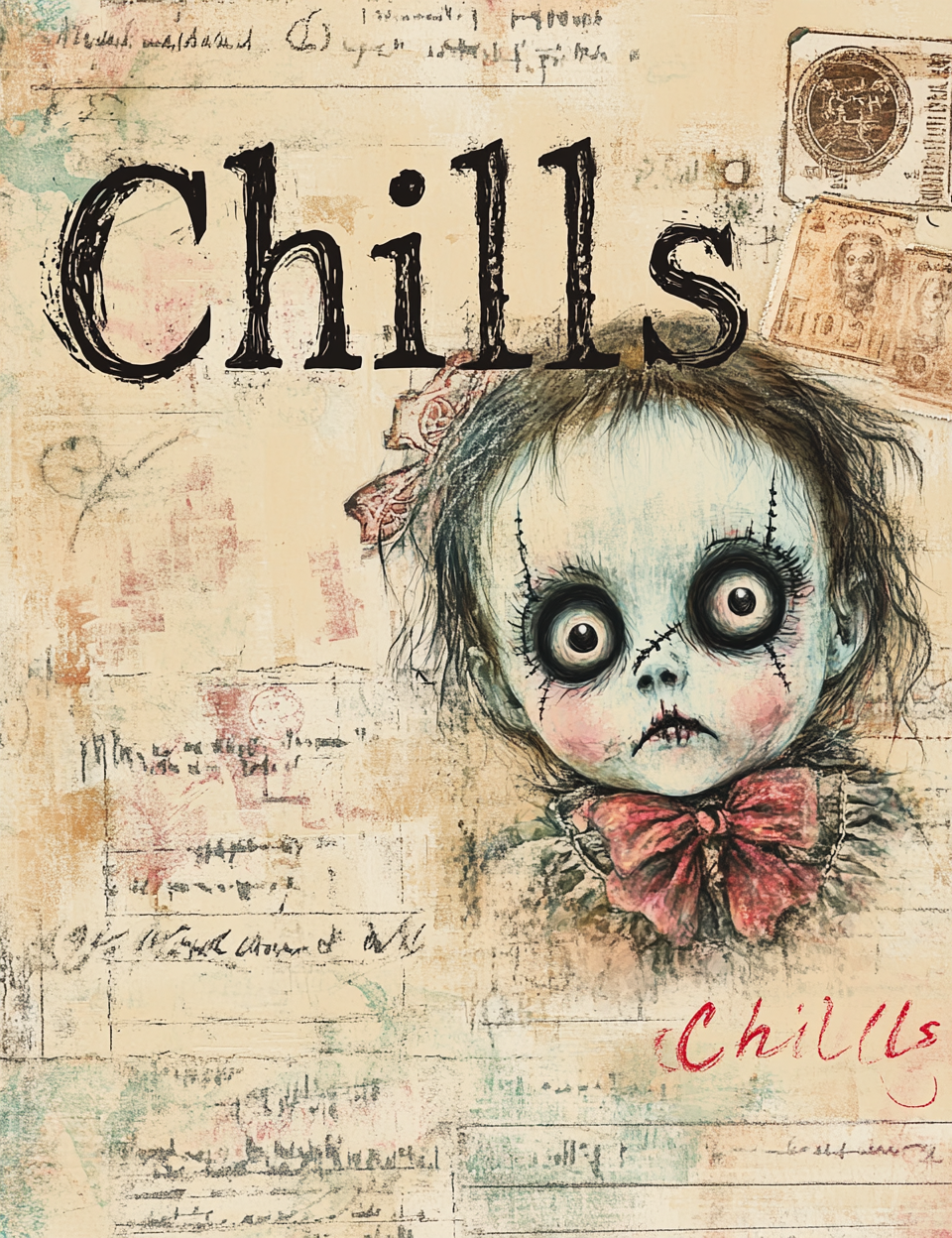 Midjourney Prompts for Cute Horror Tickets with Spooky Text