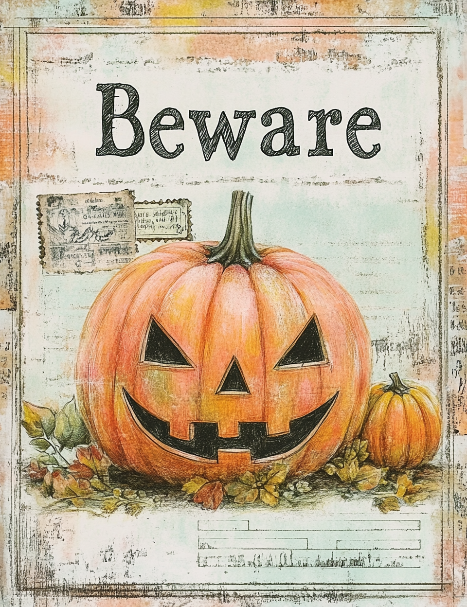 Midjourney Prompts for Cute Horror Tickets with Spooky Text