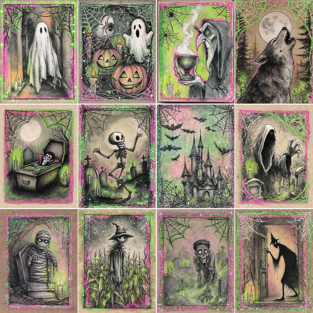 Midjourney V7 Prompts for Cute Spooky Gothic Witchcraft Junk Journals