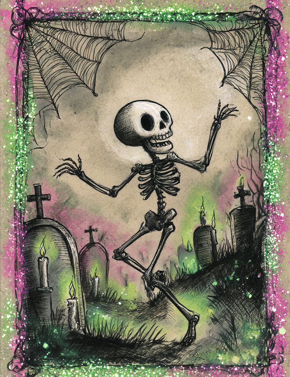 Midjourney V7 Prompts for Cute Spooky Gothic Witchcraft Junk Journals