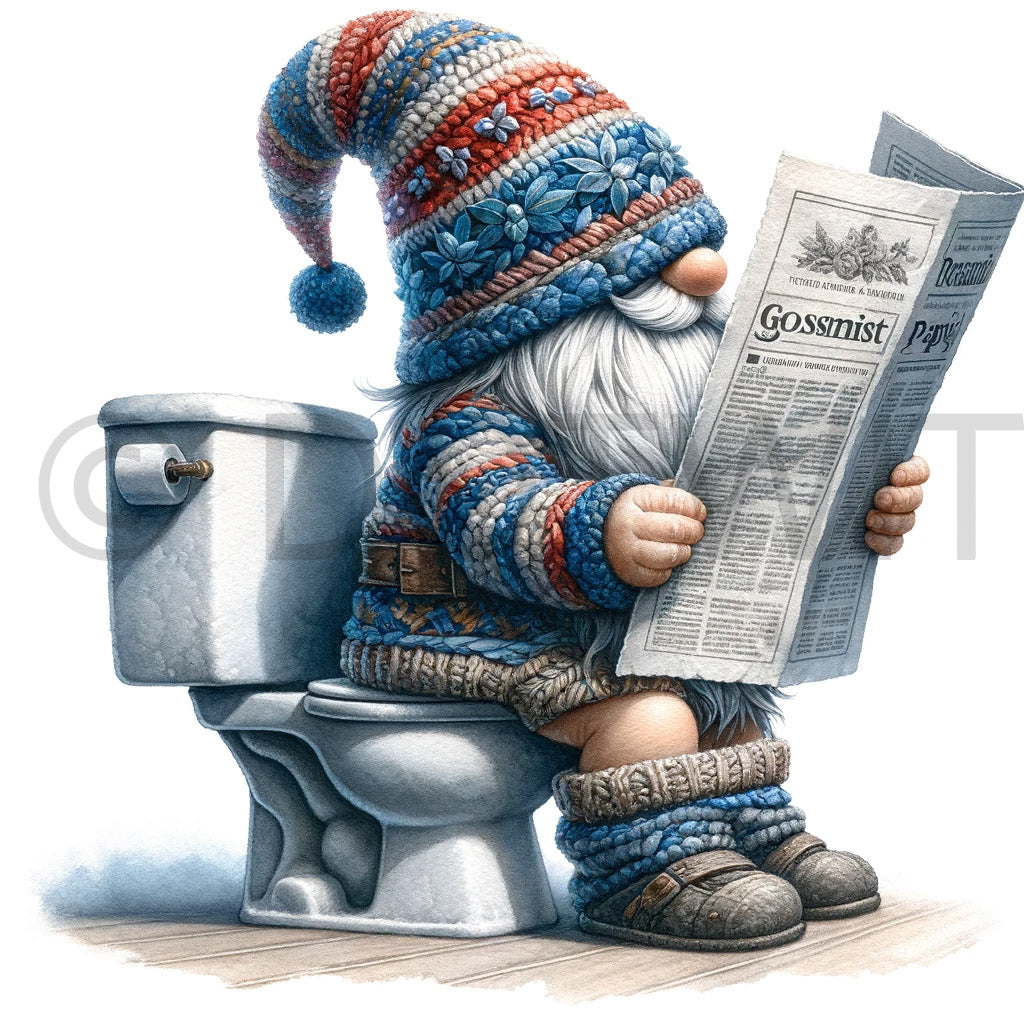 a gnome in toilet dalle 3