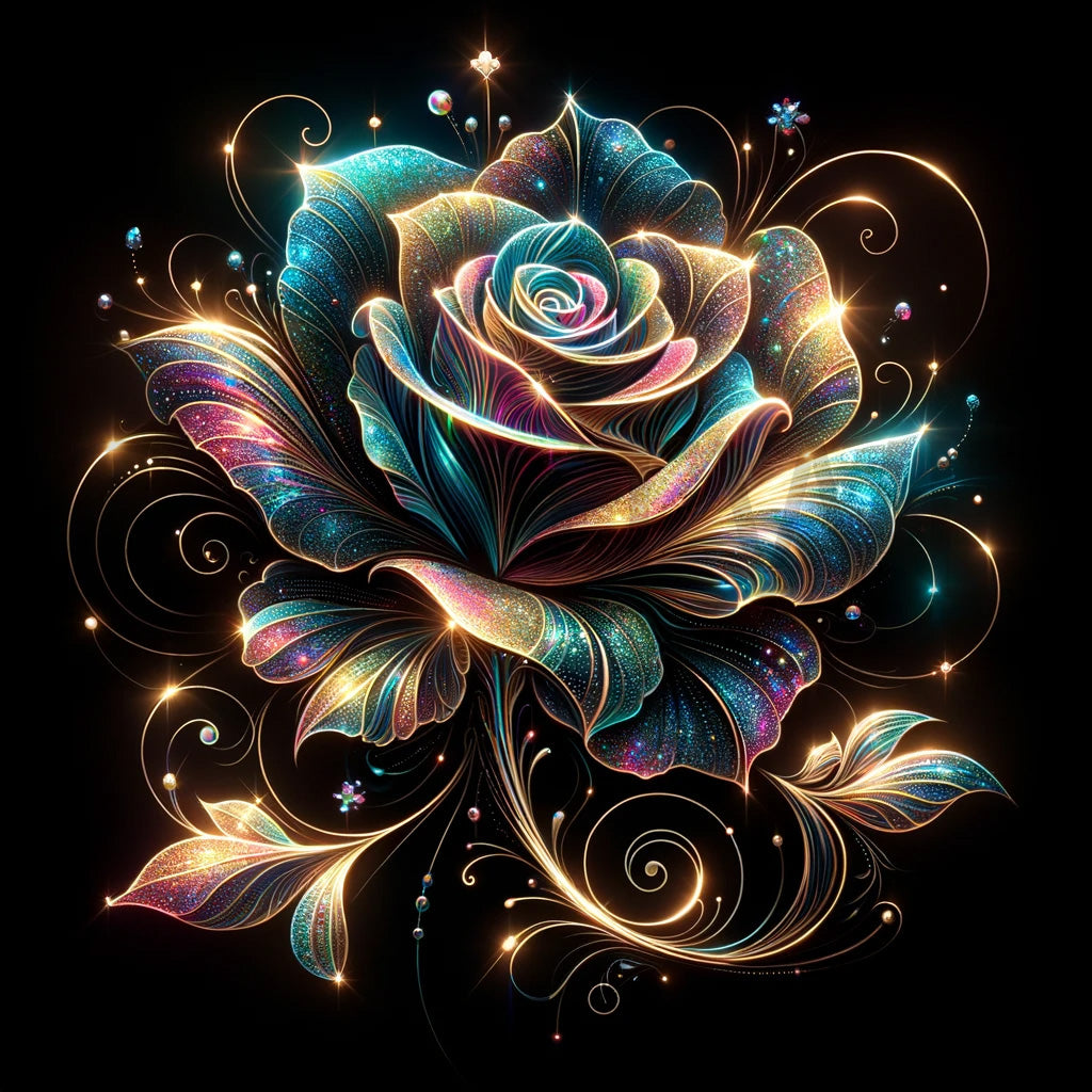 a rose Glowing Silhouette T-shirt Design