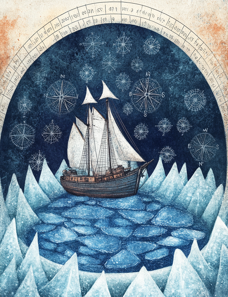 Midjourney V 6.1 Prompts for DUAL Antarctic Winter Junk Journal