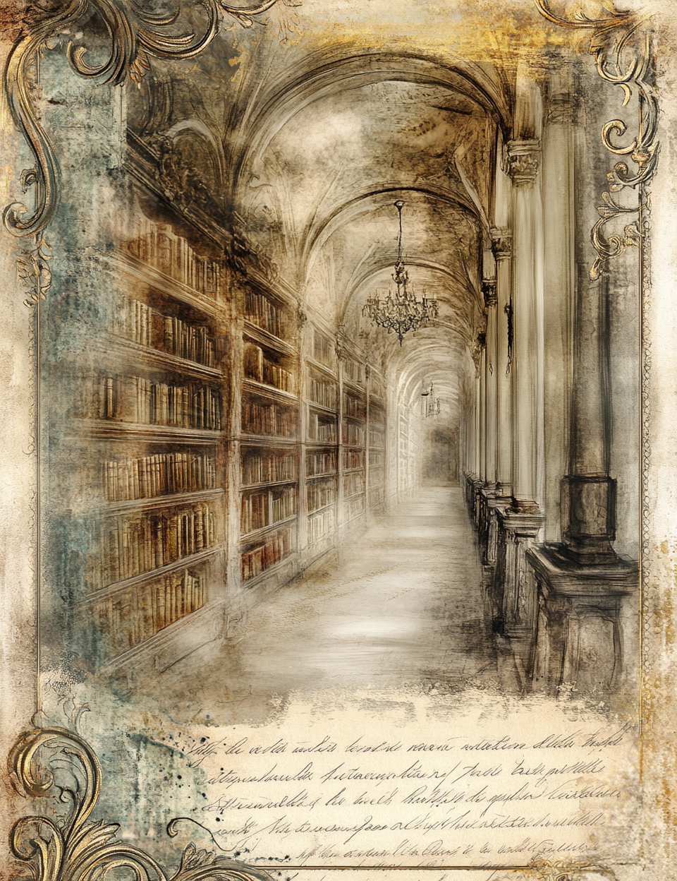Midjourney V 6.1 Prompts for DUAL Antique Bookshelf and Readers