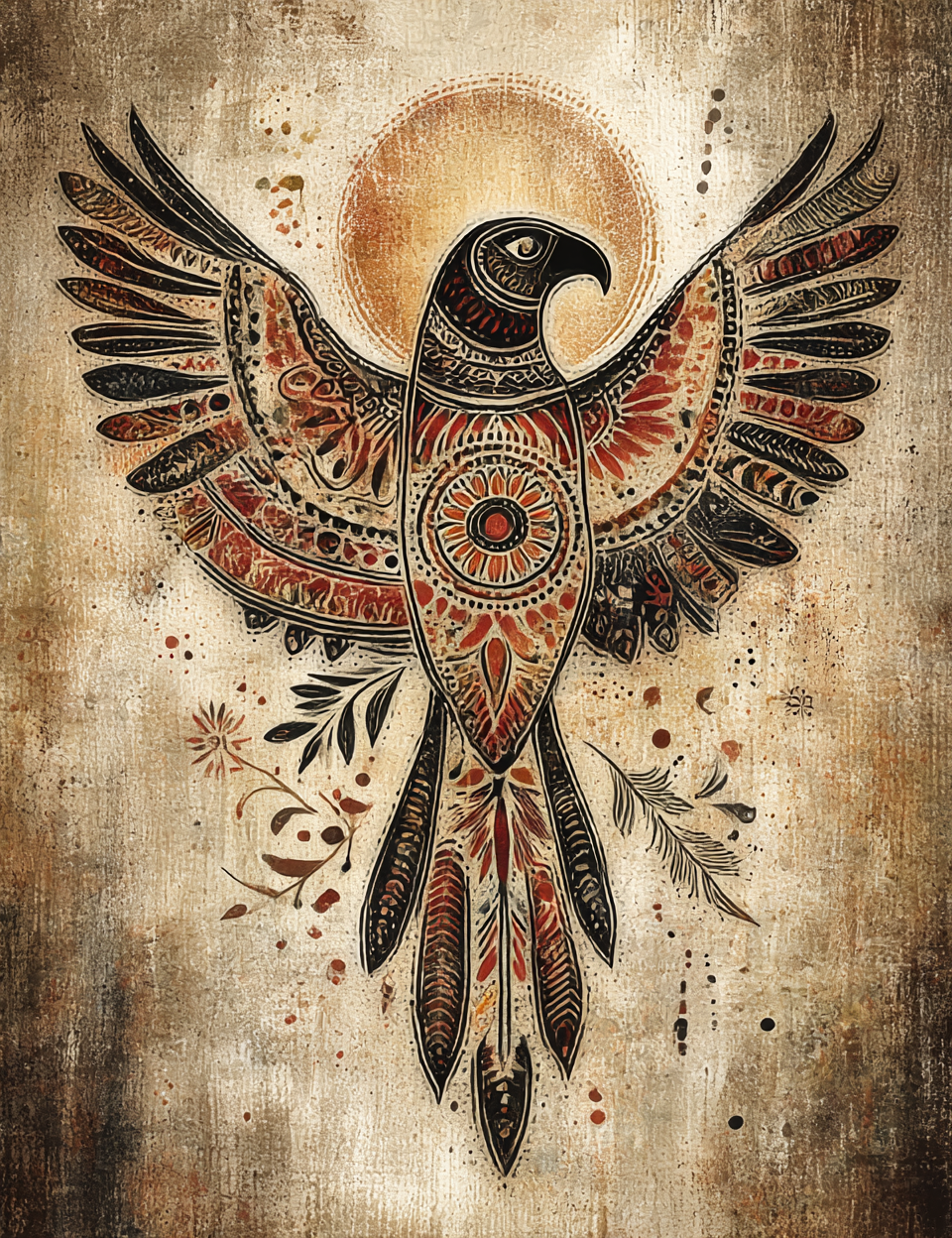 Midjourney V 7 Prompts for DUAL Folk Stamps Tribal Papers