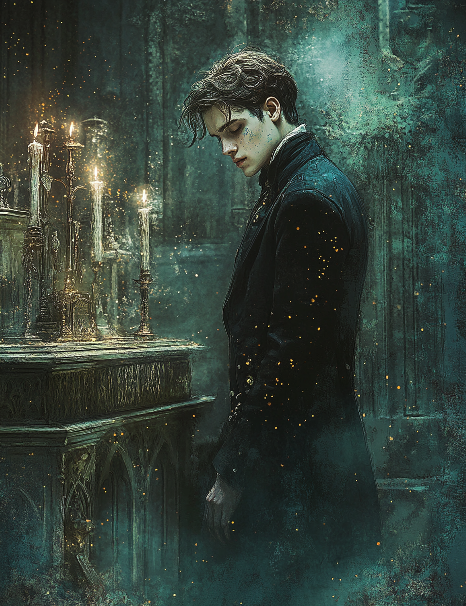 Midjourney V 7 Prompts for DUAL Haunted Chapel Printable Pages