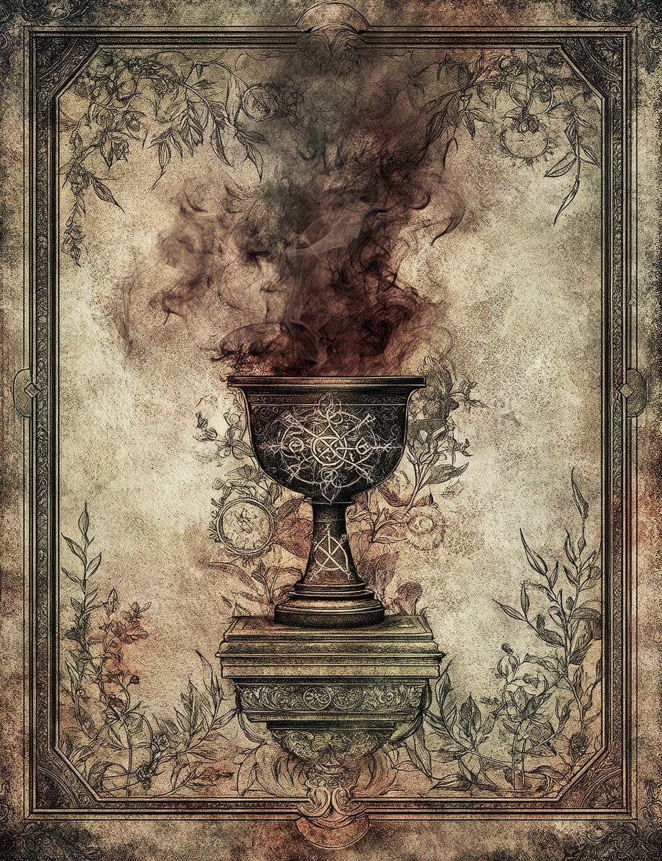 Midjourney V 7 Prompts for DUAL Medieval Occult Dark Alchemy Pages