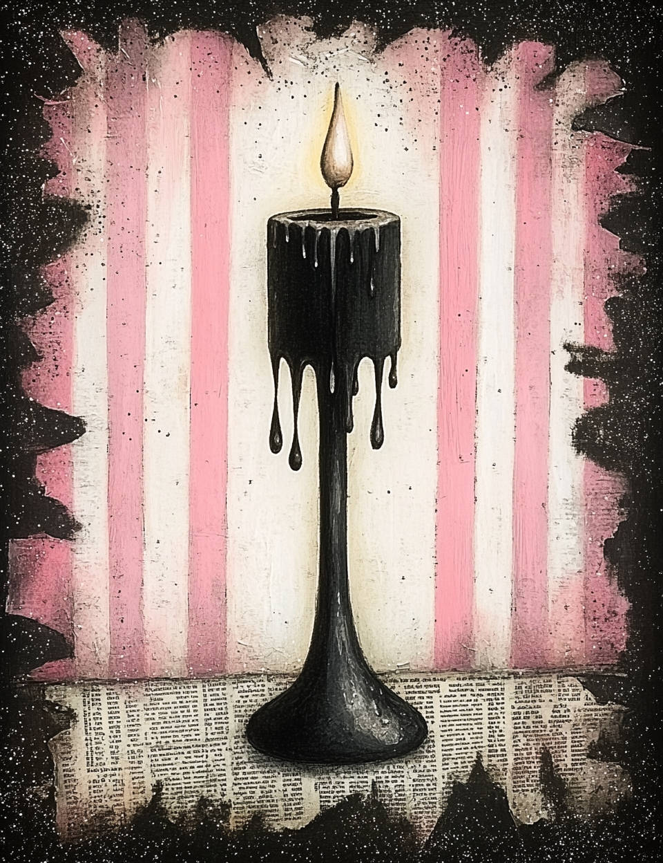 Midjourney V 6.1 Prompts for DUAL Pink Stripes Spooky Mood Pages