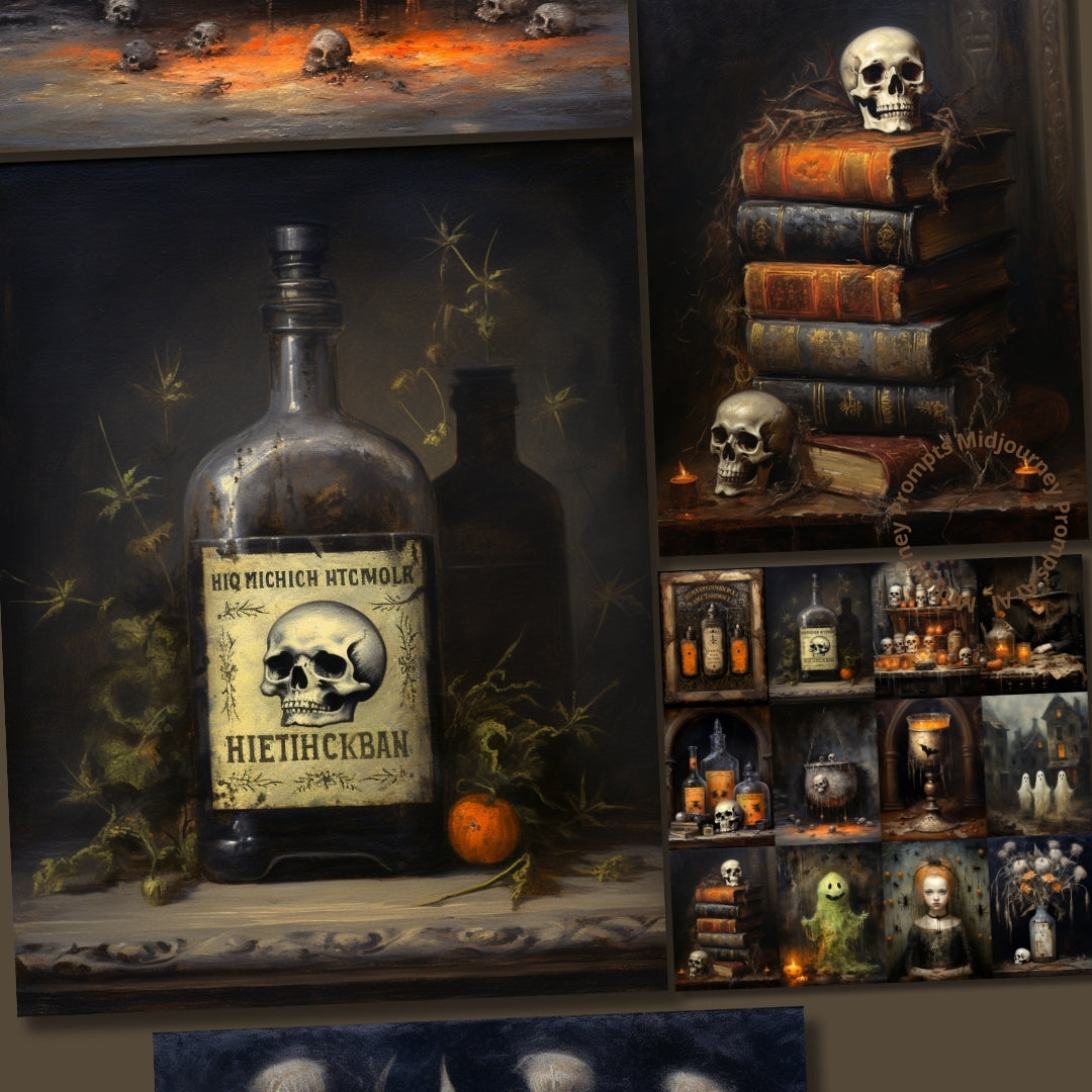 Midjourney Prompts For Dark Academia Apothecary Digital Papers