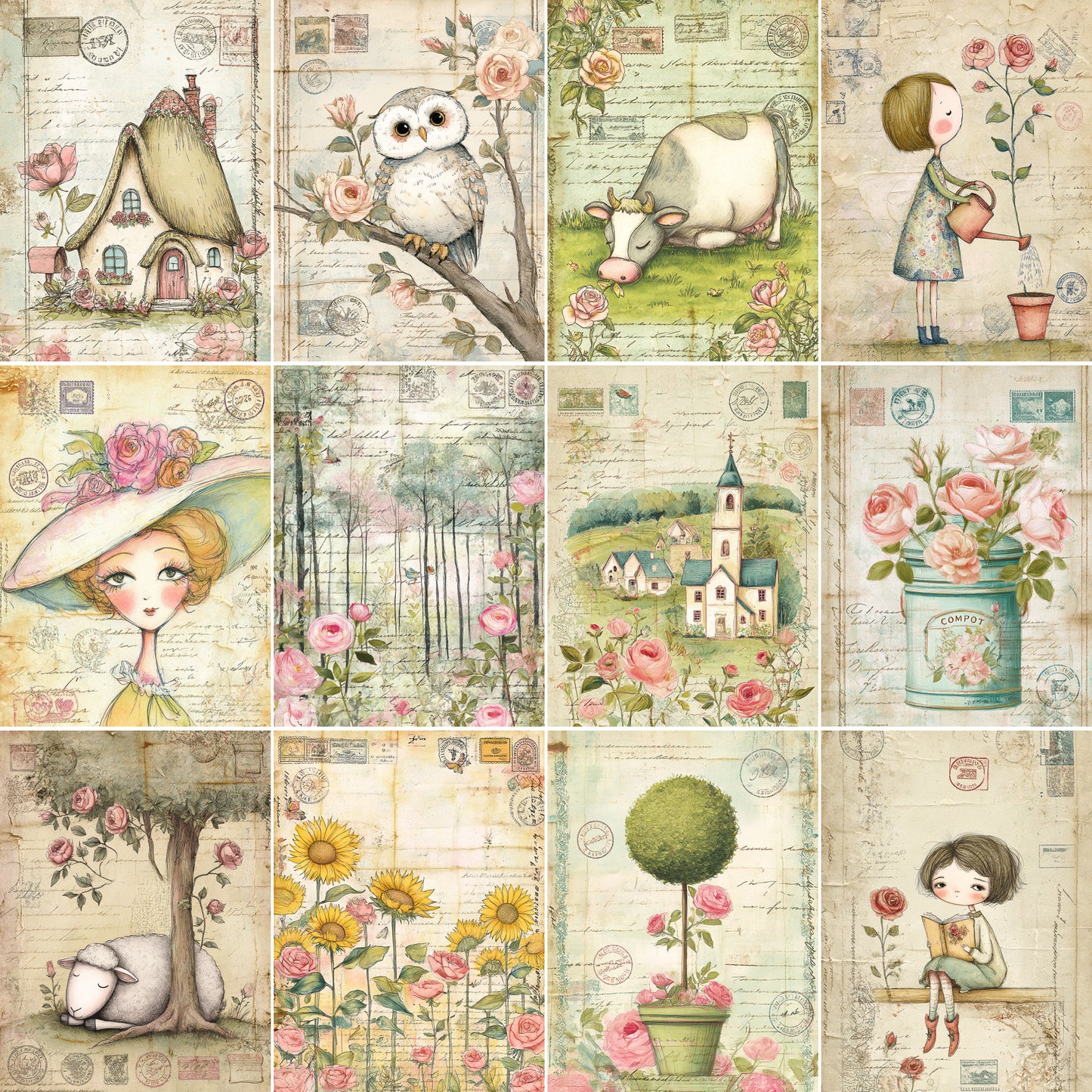 Midjourney V7 Prompts for Delicate Watercolor Roses Shabby Ephemera