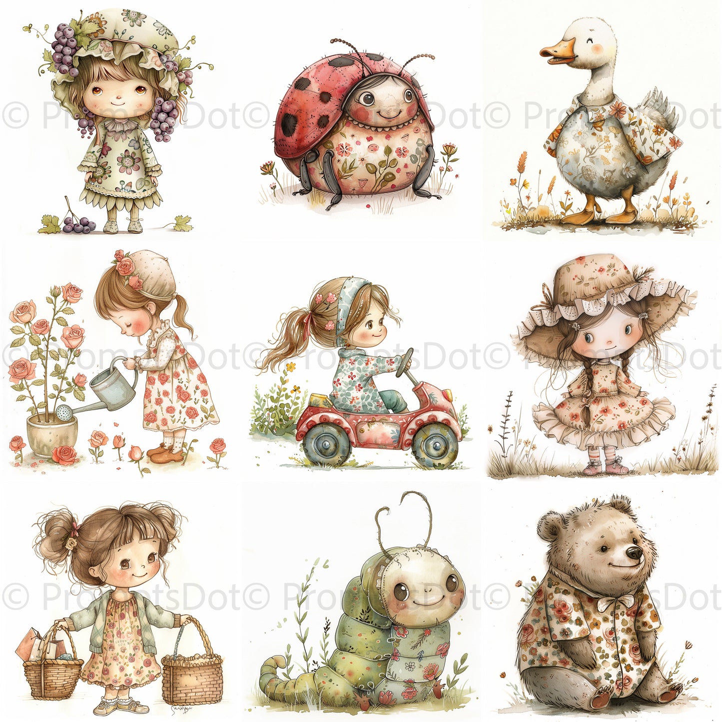 Vintage Dolls Characters 80s Cartoon Midjourney Prompt