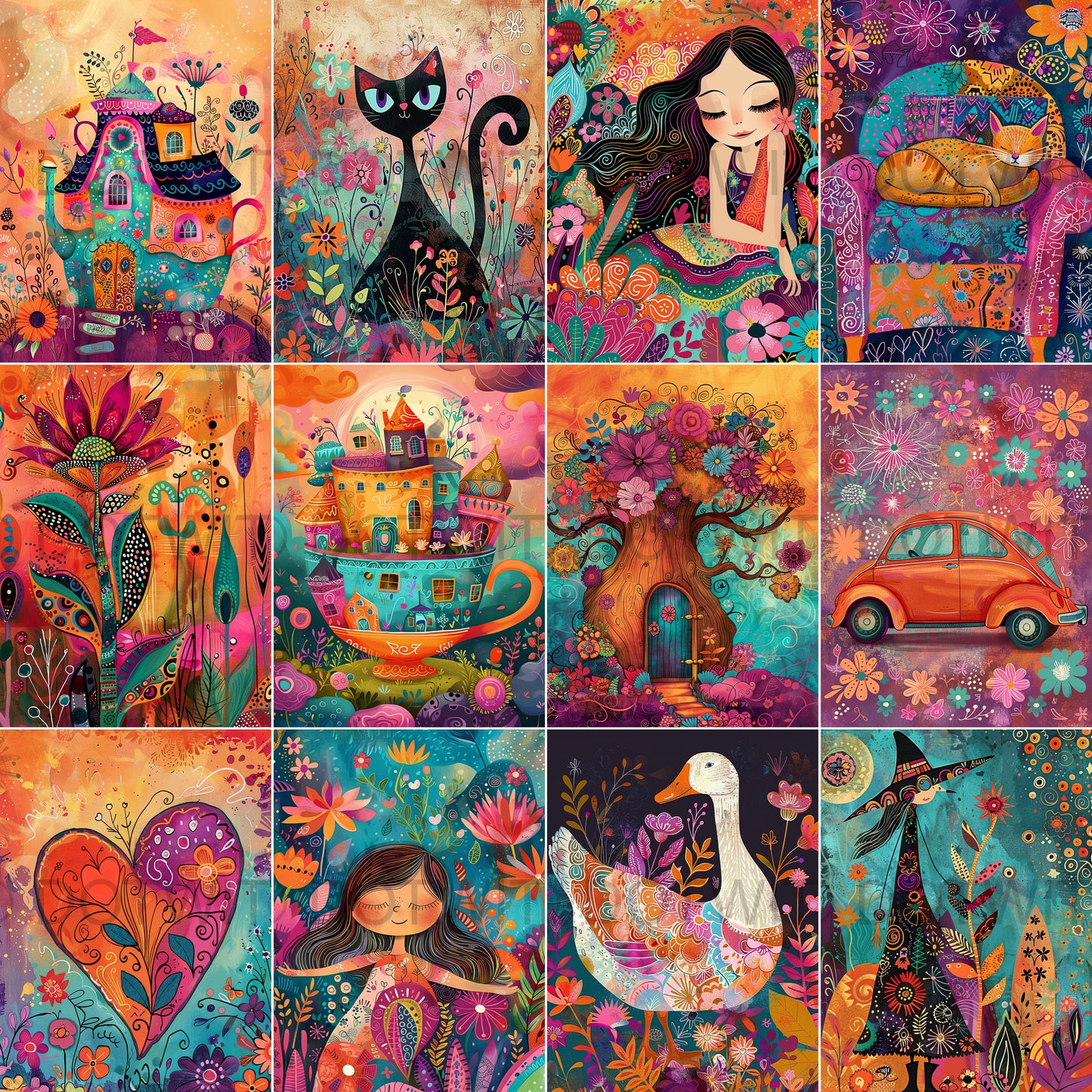 Spring Floral Colorful Illustrations